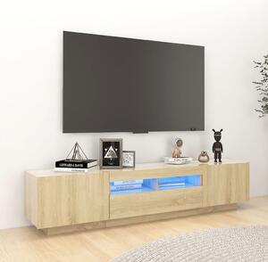 Sonoma tölgy színű TV-szekrény LED-lámpákkal 180 x 35 x 40 cm