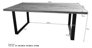 Massziv24 - VEVEY Étkezőasztal 180x90 cm, természetes, tölgy