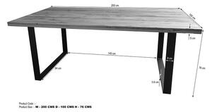 Massziv24 - VEVEY Étkezőasztal 200x100 cm, természetes, tölgy