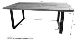 Massziv24 - VEVEY Étkezőasztal 200x100 cm, sötétbarna, tölgy