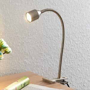 Lindby Djamila LED-es bilincslámpa, nikkel szatírozott, Alu / szürke / cink, Dolgozószoba / Iroda, fém, Modern