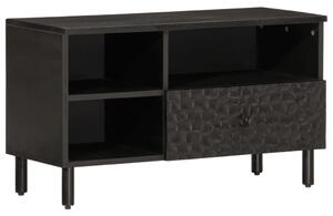 Fekete tömör mangófa TV-szekrény 80 x 33 x 46 cm