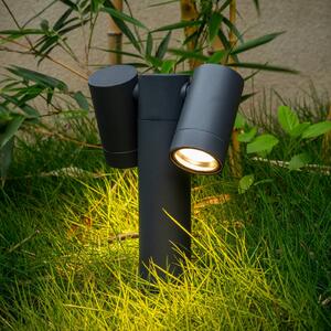 Prios földi tüske spotlámpa Tulimar, 40 cm, fekete, 2-lángos, 2 lángú