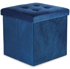 Kék összecsukható puff ZAREX VELVET L