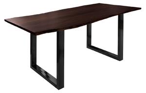 Massziv24 - METALL Étkezőasztal antracit lábakkal (fényes) 180x90, akác, barna