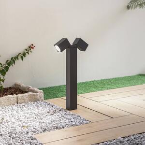 Lindby állólámpa Othil, 2-lámpás, 50 cm, antracit, fém, dimmelhető, Alu / szürke / cink, Alumínium, Modern