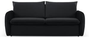 Fekete bársony kinyitható kanapé 214 cm Vienna – Cosmopolitan Design