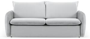 Világosszürke bársony kinyitható kanapé 214 cm Vienna – Cosmopolitan Design