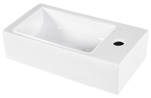 Pultra helyezhető mosdókagyló LIMARI 45 x 24 cm Kerámia Fehér Jobb oldali