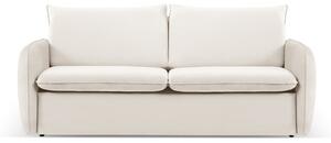 Krémszínű bársony kinyitható kanapé 214 cm Vienna – Cosmopolitan Design