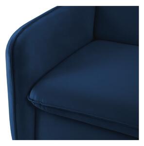 Sötétkék bársony kinyitható kanapé 194 cm Vienna – Cosmopolitan Design
