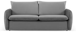 Szürke bársony kinyitható kanapé 214 cm Vienna – Cosmopolitan Design