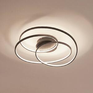 Lindby LED mennyezeti lámpa Kateryna, fekete, Ø 60 cm, dimmelhető, dimmelhető, Fekete, Nappali / Étkező, Modern