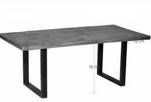 Massziv24 - IRON Étkezőasztal 180x90 cm, mangó, szürke