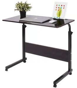 Állítható laptop asztal, kerékkel - Fekete