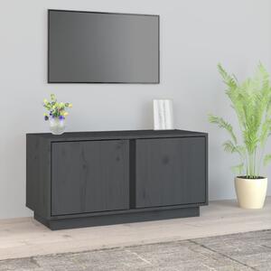 Szürke tömör fenyőfa TV-szekrény 80 x 35 x 40,5 cm