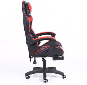 Racing Pro X Gamer szék lábtartóval, piros-fekete