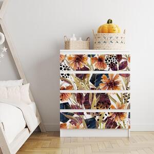 IKEA MALM bútormatrica - akvarell őszi virágok