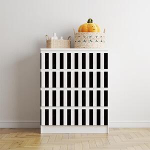 IKEA MALM bútormatrica - fekete fehér függőleges csíkok