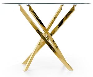 RAYMOND asztal, átlátszó asztallappal - lábak - sárga