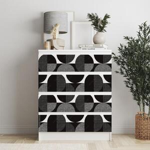 IKEA MALM bútormatrica - fekete fehér kerekek