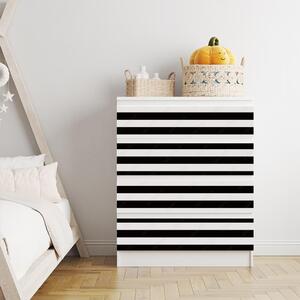 IKEA MALM bútormatrica - fekete fehér vízszintes vonalak