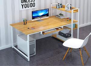Íróasztal, számítógépasztal, polccal - Barna