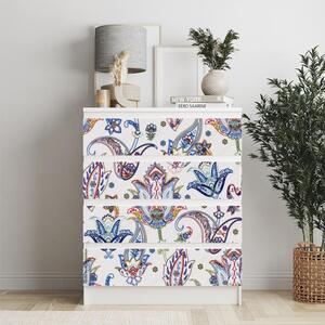 IKEA MALM bútormatrica - paisley színes hímzés