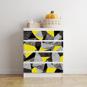 IKEA MALM bútormatrica - fekete és sárga absztrakció