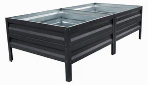 Emelt ágyas LEGI 0,65 × 2 m, horganyzott acélváz, magsság40 cm, antracit