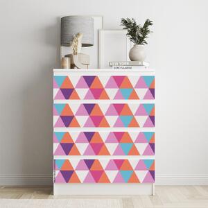 IKEA MALM bútormatrica - rózsaszín és türkiz háromszögek