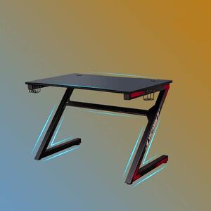 Gamer asztal, 115x70x76 - fekete, piros