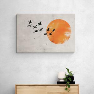 Kép japandi narancssárga hold