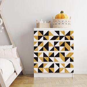 IKEA MALM bútormatrica - fekete és arany háromszögek