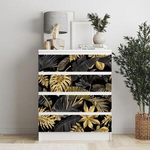 IKEA MALM bútormatrica - arany trópusi levelek