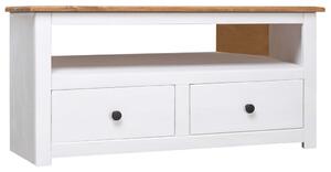 Fehér tömör fenyőfa sarok TV-szekrény 93 x 49 x 49 cm