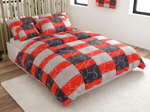 Pamut ágyneműhuzat SQUARES BLEND piros Ágyneműhuzat mérete: 70 x 90 cm | 140 x 200 cm