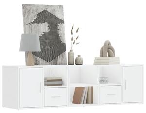 Fehér szerelt fa sarokszekrény 160 x 40 x 45 cm
