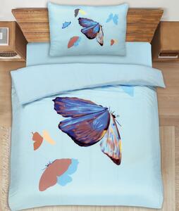 BUTTERFLY kék lepedő 70x90cm + 140x200cm