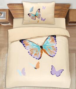 BUTTERFLY bézs lepedő 70x90cm + 140x200cm