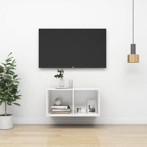 Fehér szerelt fa falra szerelhető TV-szekrény 37 x 37 x 72 cm