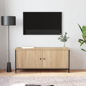 Sonoma tölgyszínű szerelt fa TV-szekrény ajtókkal 102x35x45 cm