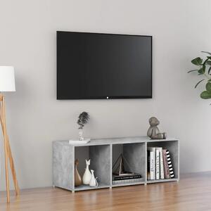 Betonszürke szerelt fa TV-szekrény 107 x 35 x 37 cm