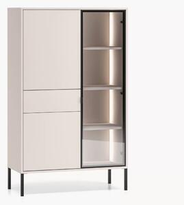 Harmona fiókos világítású magas vitrin 92 cm - kasmír