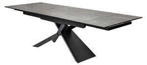 Étkezőasztal GLOBE II. 180-220-260 cm - szürke, fekete