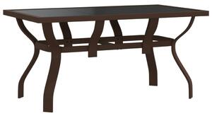 VidaXL barna és fekete acél és üveg kerti asztal 140x70x70 cm