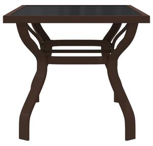 VidaXL barna és fekete acél és üveg kerti asztal 140x70x70 cm
