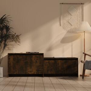 Füstös tölgy színű szerelt fa TV-szekrény 146,5x35x50 cm