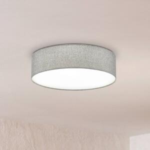 EGLO Szürke mennyezeti lámpa Pasteri vászon ernyővel 57 cm, dimmelhető, Alu / szürke / cink, Nappali / Étkező, Textil / szövet / selyem, Modern