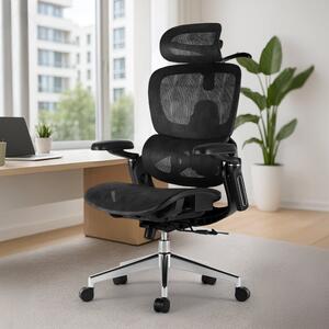 Prémium ergonomikus irodai szék, forgószék, fekete hálós (E05)